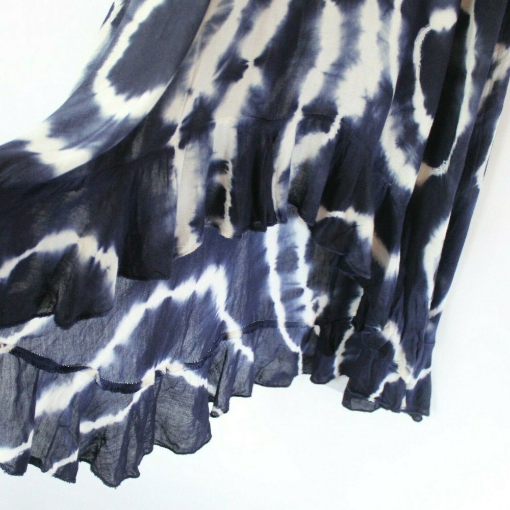 Raviya Tie Dye Handkerchief Hem Maxi Dress Swim Cover Up Blue NEW Large_4